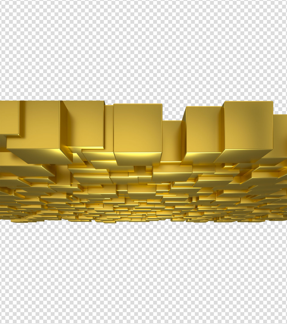 商务ppt元素系列3D金色方块