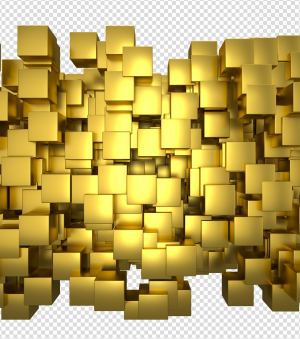 商务ppt元素系列3D随机金色方块