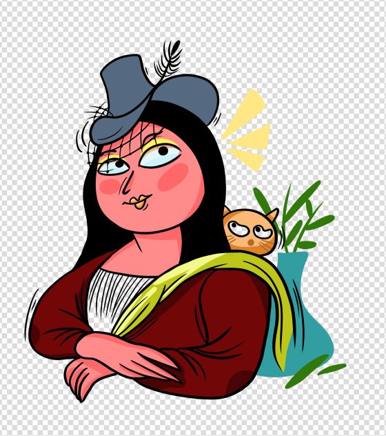 卡通手绘长发女孩