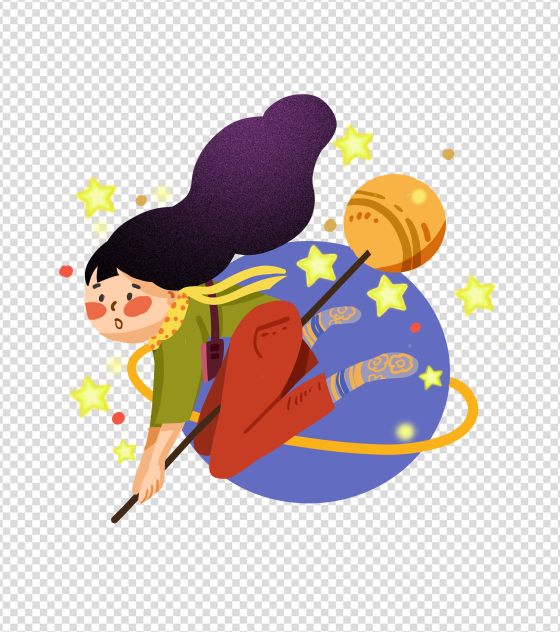 手绘棒棒糖女孩