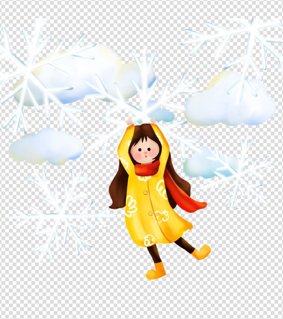 抓雪花的女孩