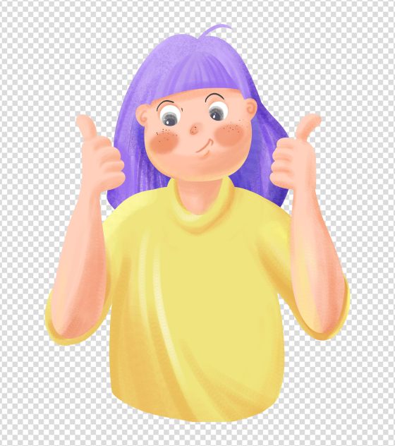 竖大拇指的女孩元素